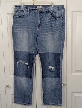 J.Crew: Slim Broken-In Boyfriend Jeans with Patchwork Knee Distressing - Size 31